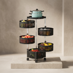 5 Tier Movable Fruit Storage Plastic Rack