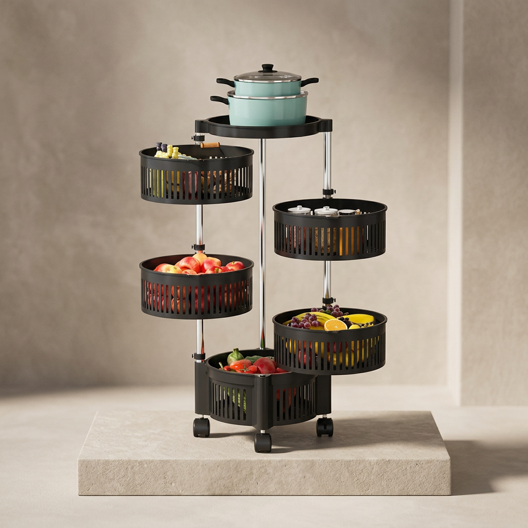 5 Tier Movable Fruit Storage Plastic Rack