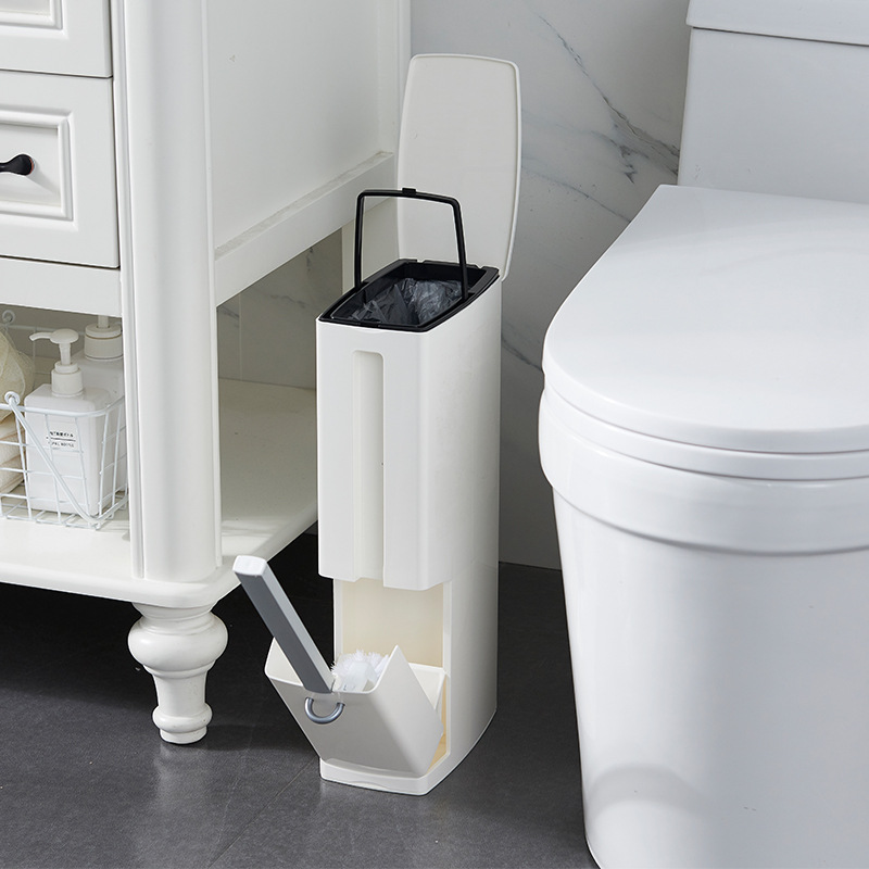 Modern Toilet Brush & Trash Can Set